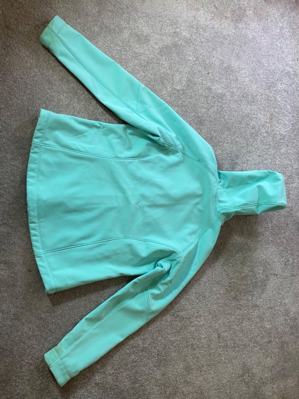 Kirkland Signature Aqua Hooded Softshell Jacket Fleece Lining Zip Pockets XL - Picture 2 of 9